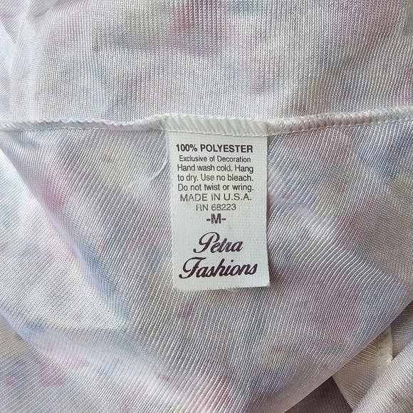 Petra Fashions Vintage Nightgown, Pastel Floral Print and Lace Trim, Size XS - Picture 7 of 9